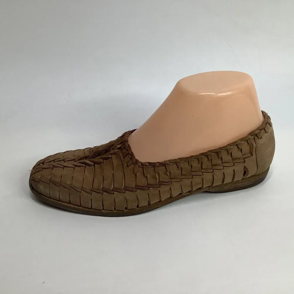VIA SPIGA Brown Leather Suede Flats Slip on Shoes size‎ 6.5 Italy